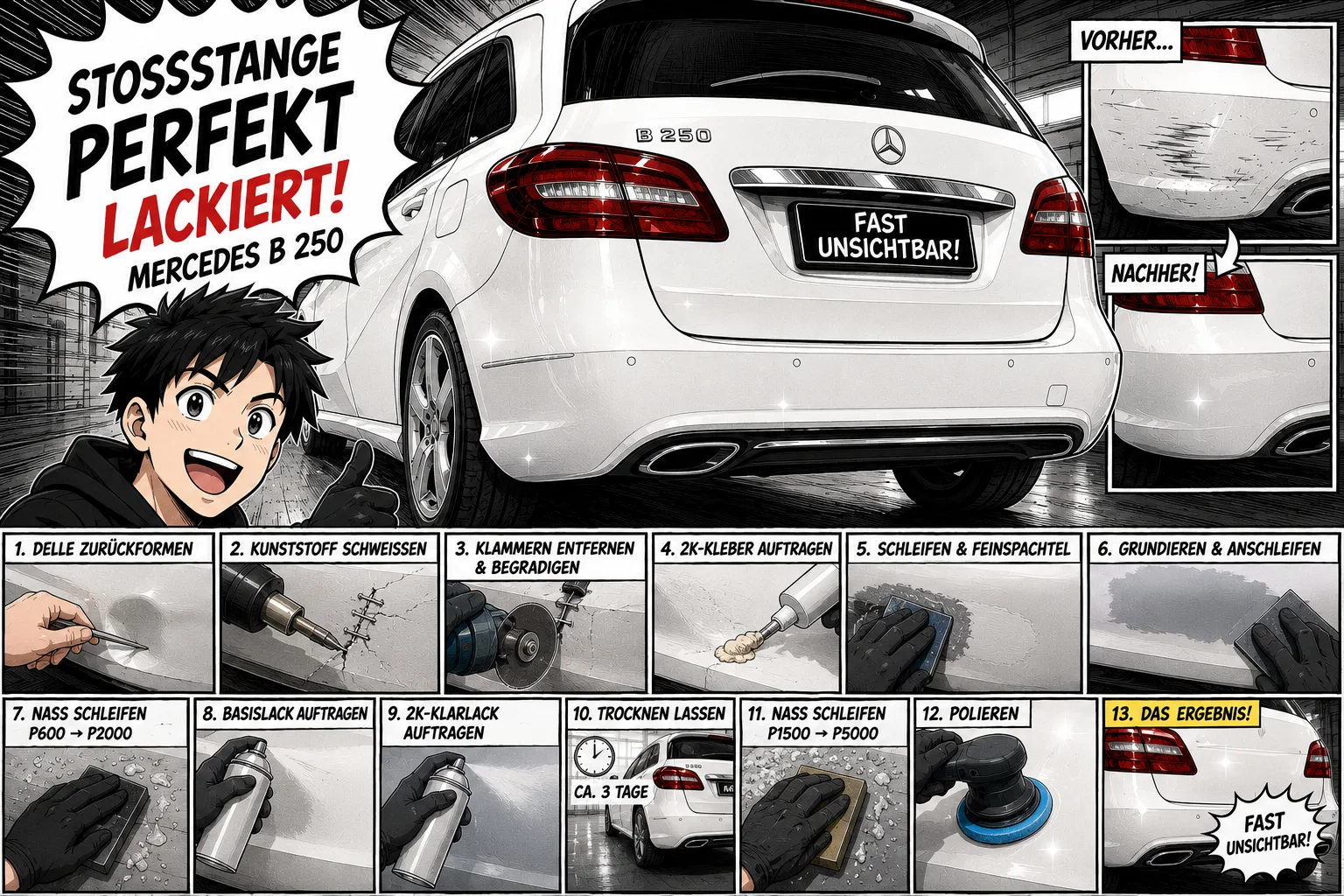 DIY-Lackreparatur Mercedes: Stoßstange selbst lackieren (Teil 2)